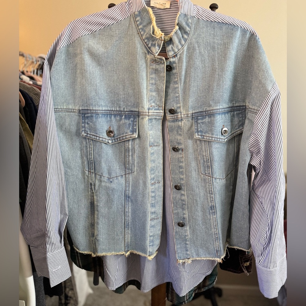 Tea & Cup Denim Shirt Jacket